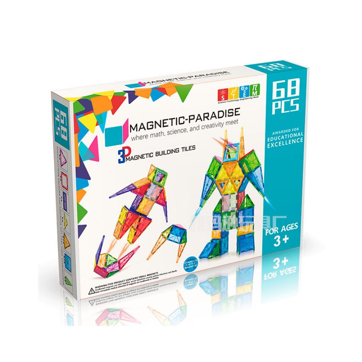 MAGNETICS - Bloques Magnéticos para Construir 68 Piezas