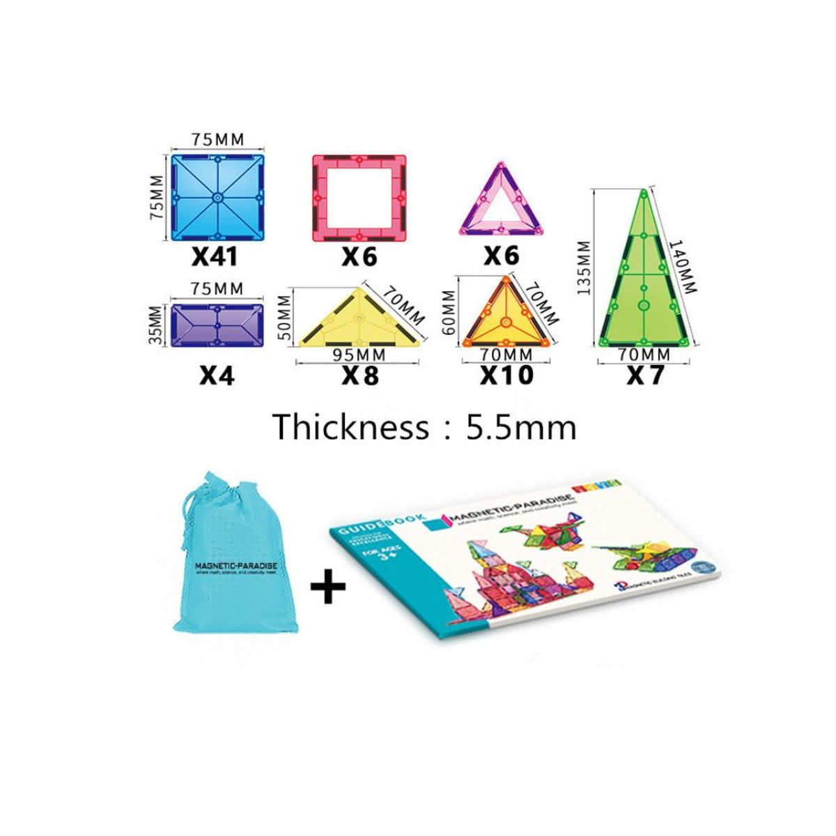 MAGNETICS - Bloques Magnéticos para Construir 82 Piezas