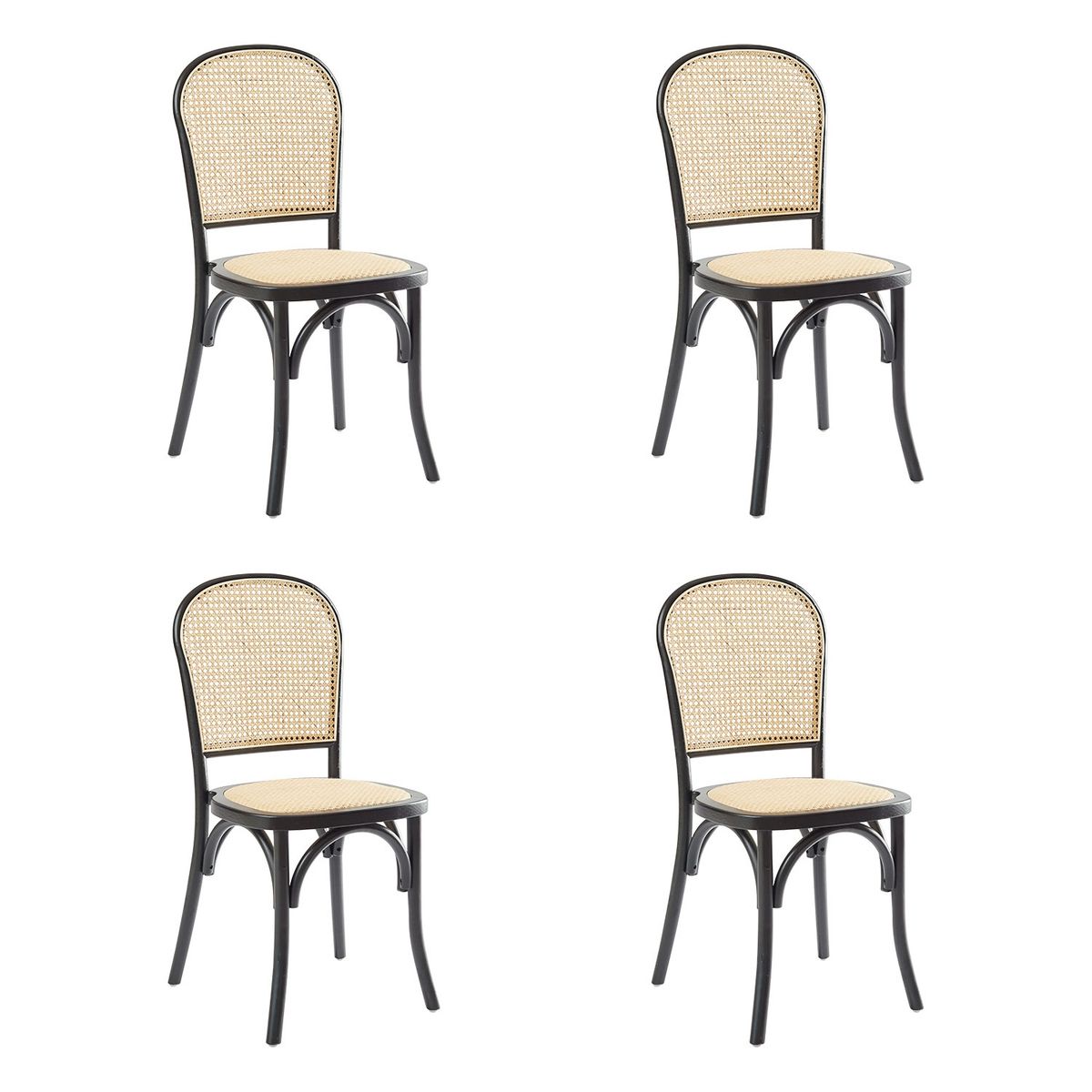 BOKAN - Pack 4 Sillas Laura Negra