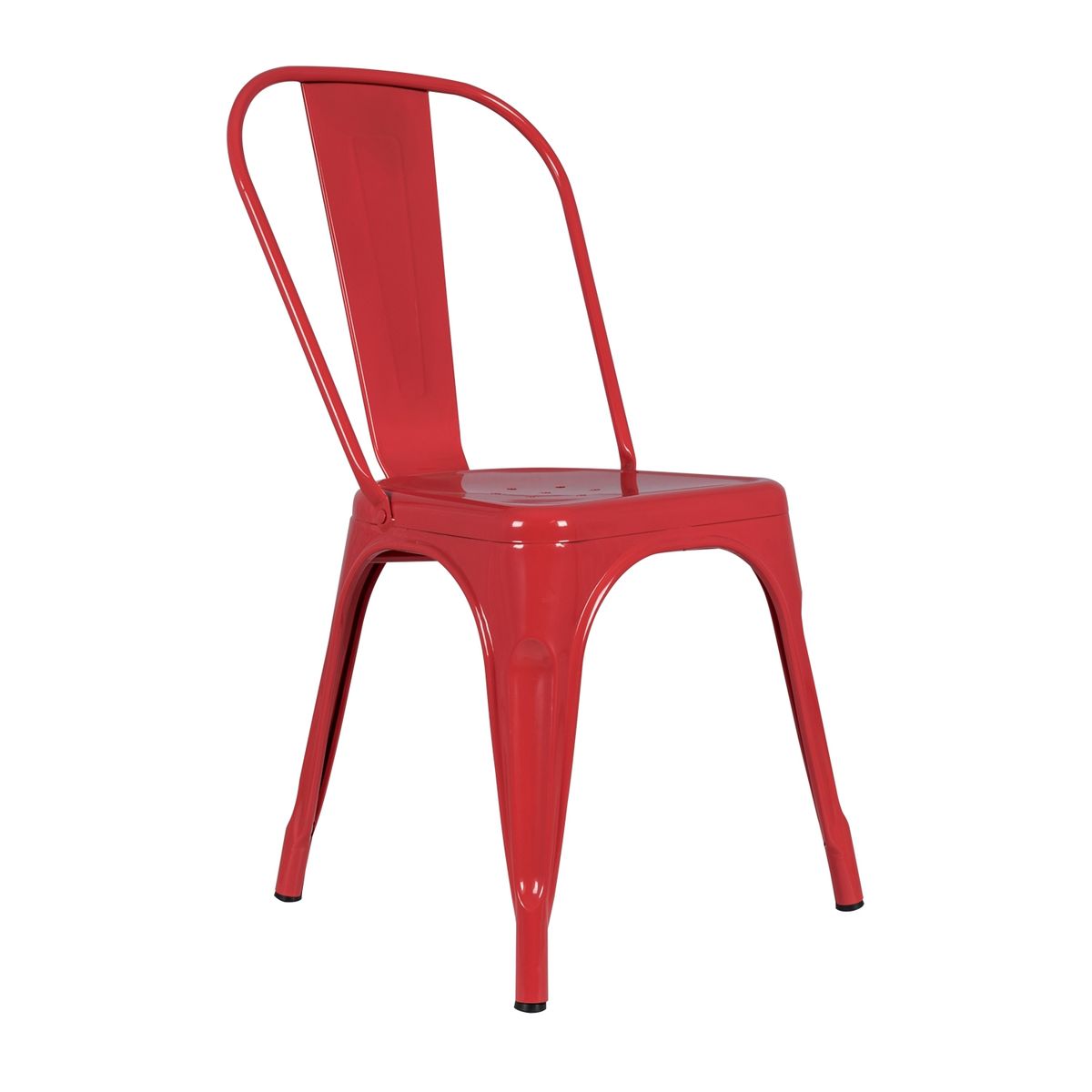 BOKAN - Pack 4 Sillas de Diseño Tolix París Rojo