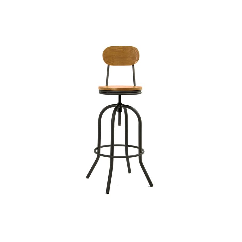 DE PIES A CABEZA - Taburete Industrial Turner Con Respaldo DE PIES A CABEZA