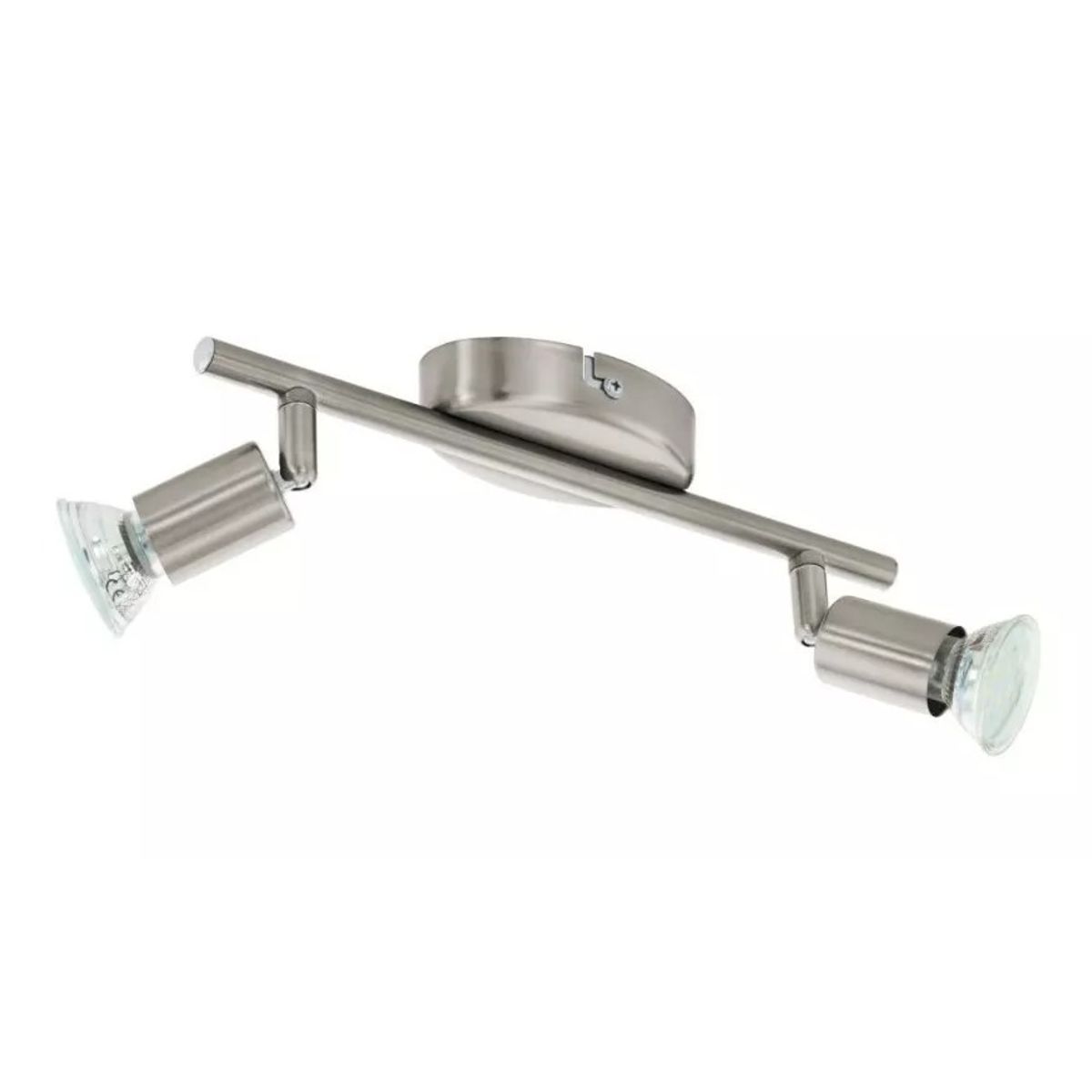 EGLO - Foco Eglo Sobrepuesto Acero Plata Buzz Led Lampara 2 Luces