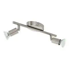 EGLO - Foco Sobrepuesto Acero Plata Buzz Led Lampara 2 Luces
