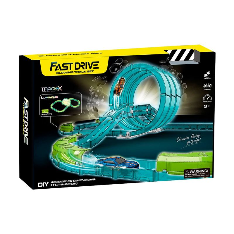 MAGNETICS - Pista de Auto Luminosa Magnetics con 3 Loops Espiral