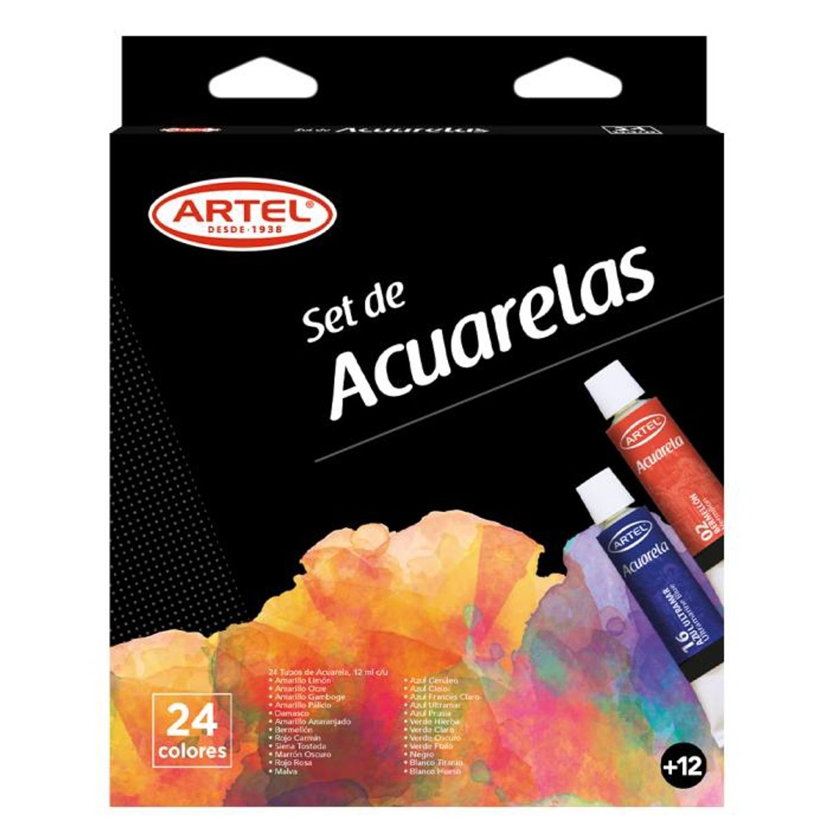 ARTEL - Set de Acuarelas 24 colores de 12ml ARTEL