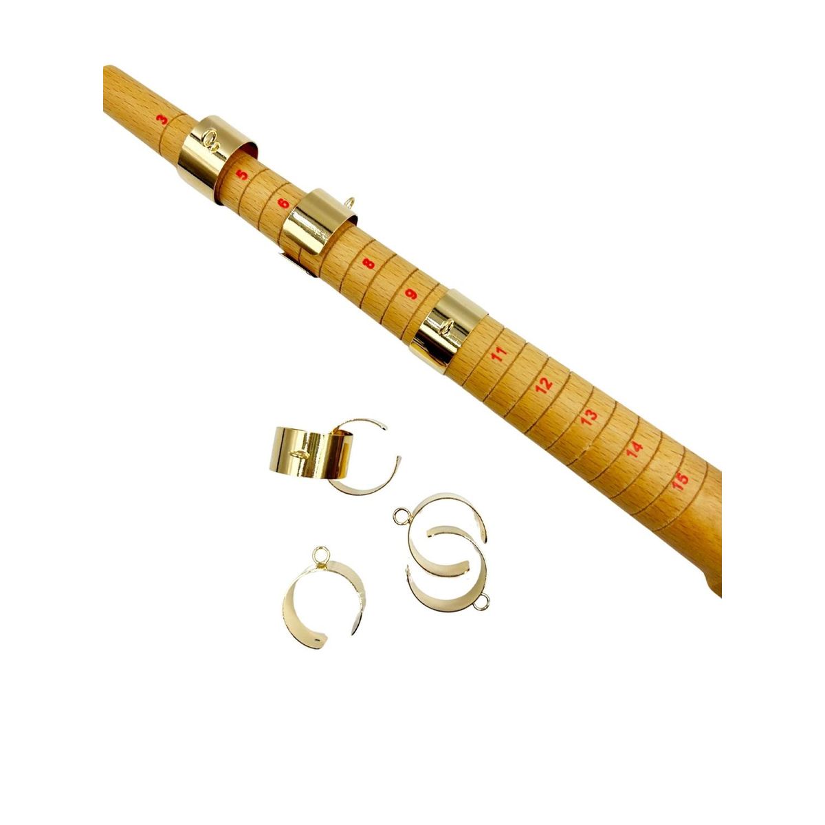 GENERICO - Set De 6 Bases Para Anillos Con Baño De Oro