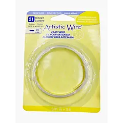 GENERICO - Alambre Para Bisutería Plano Calibre 21 Artistic Wire - Plateado