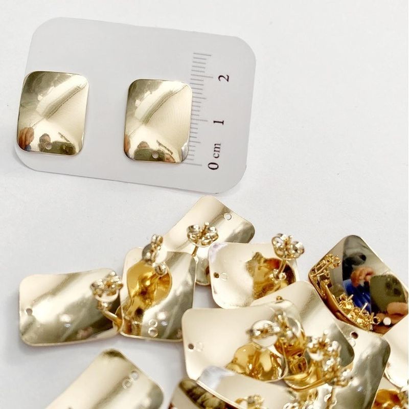 GENERICO - Set De 6 Pares De Bases De Aros Con Baño De Oro Modelos 7