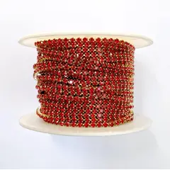 GENERICO - Rollo De Strass 2.5mm 10 Metros - Rojo