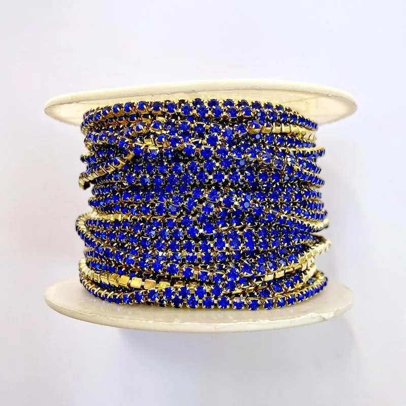 GENERICO - Rollo De Strass 2.5mm 10 Metros - Azul acero