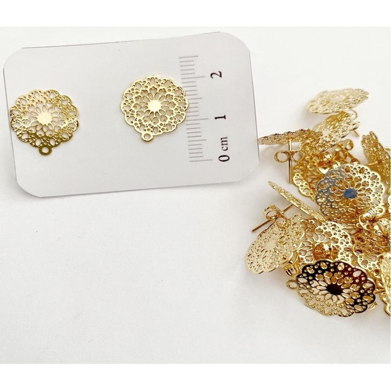 GENERICO - Set De 6 Pares De Bases De Aros Con Baño De Oro Modelos 4 - Multicolor