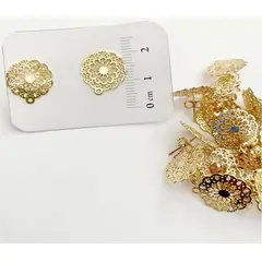 GENERICO - Set De 6 Pares De Bases De Aros Con Baño De Oro Modelos 4 - Multicolor