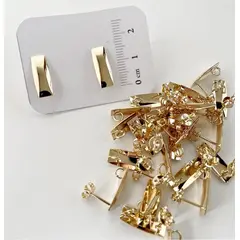 GENERICO - Set De 6 Pares De Bases De Aros Con Baño De Oro Modelos 4 - Multicolor