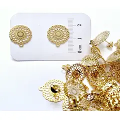 GENERICO - Set De 6 Pares De Bases De Aros Con Baño De Oro Modelos 4 - Multicolor