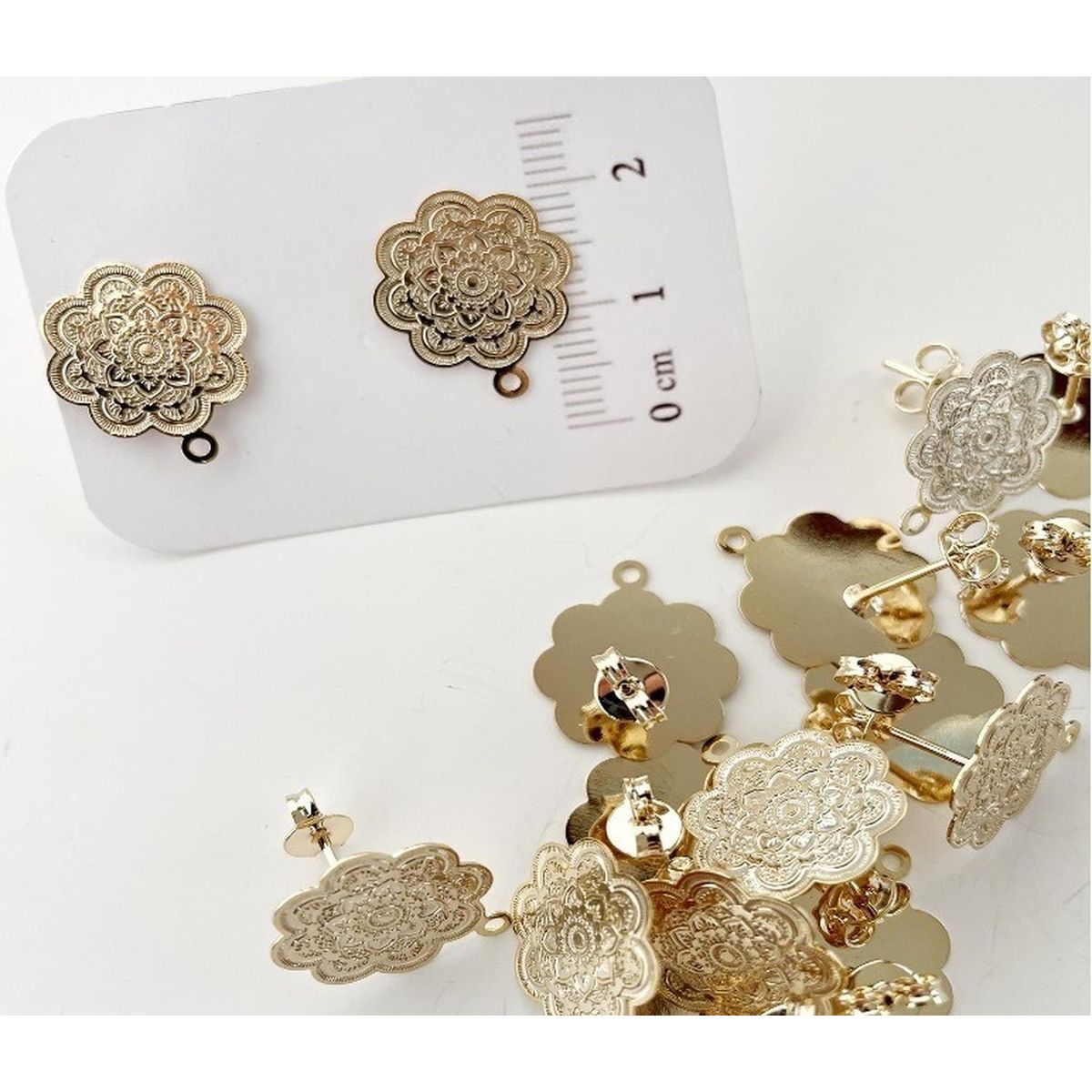 GENERICO - Set De 6 Pares De Bases De Aros Con Baño De Oro Modelos 4