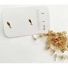 GENERICO - Set De 12 Pares De Bases De Aros Con Baño De Oro Modelos 3