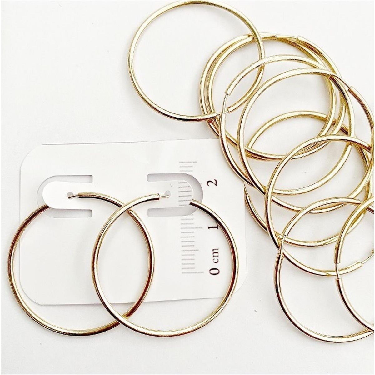 GENERICO - Set De 6 Pares De Bases De Aros Con Baño De Oro Modelos 3 - Dorado