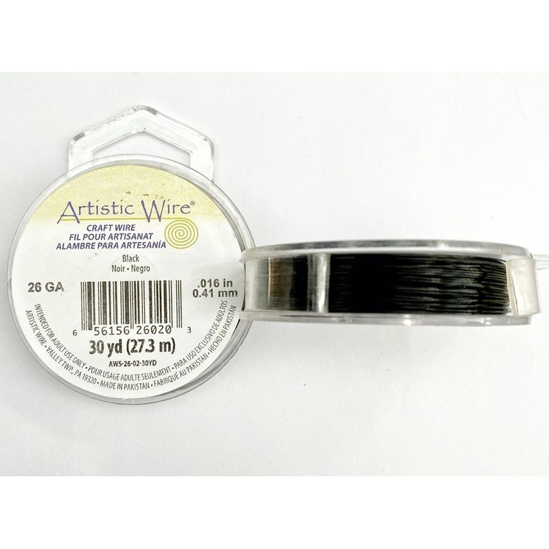 GENERICO - Alambre Para Bisutería Color Negro Calibre 26 Artistic Wire.