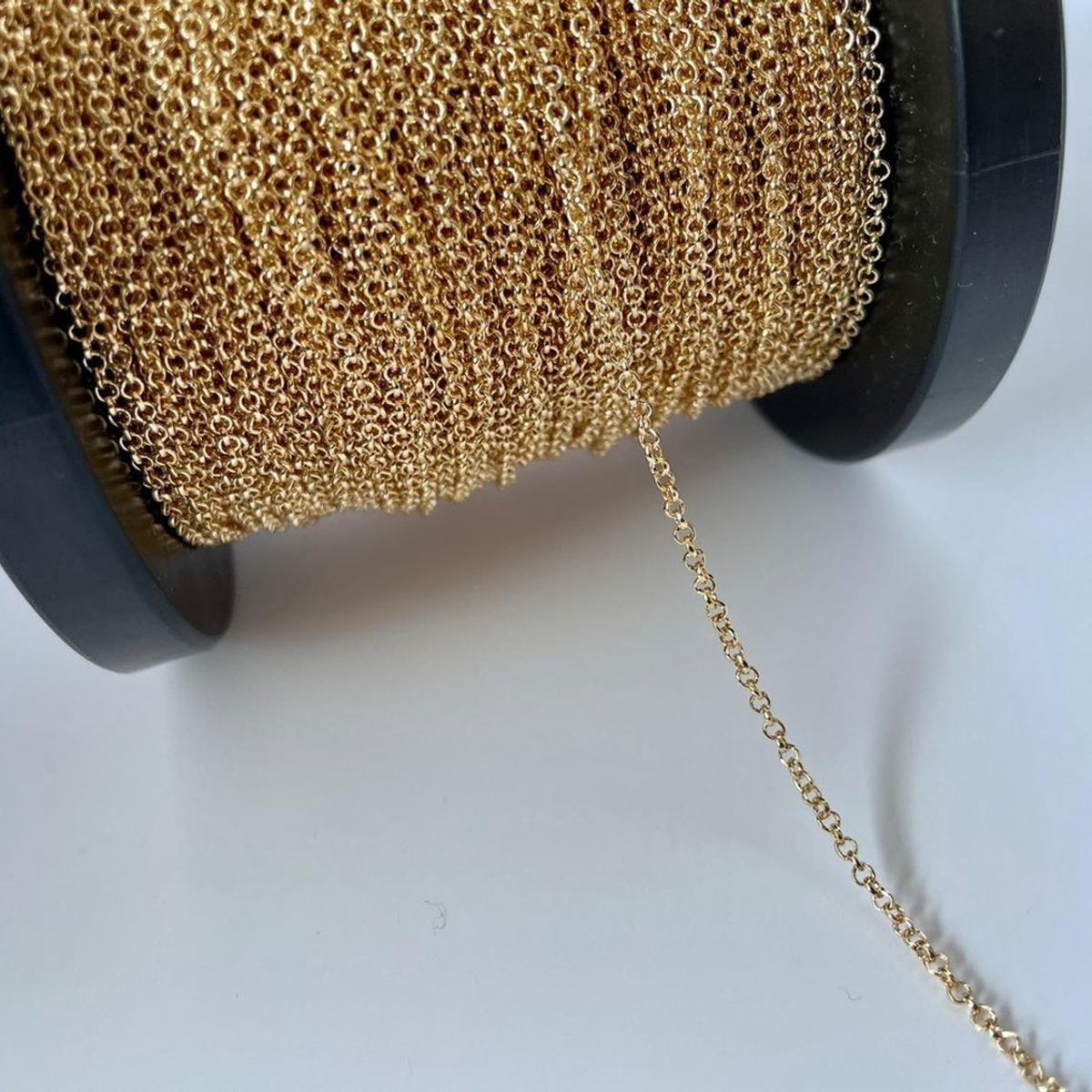 GENERICO - Cadena De Eslabones Redondos Con Baño De Oro 18k Ac8879