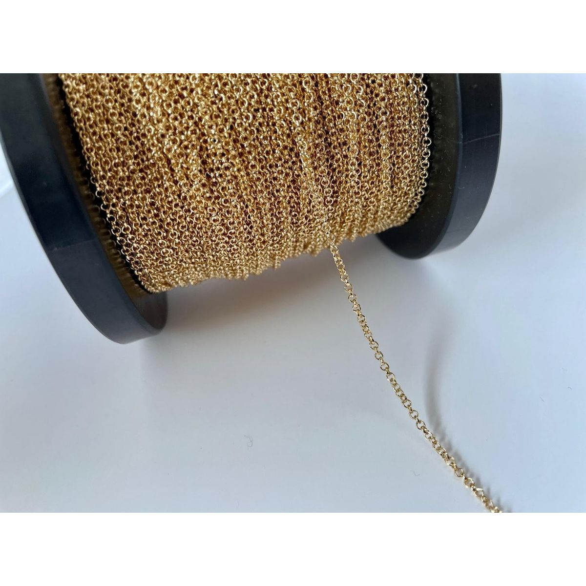 GENERICO - Cadena De Eslabones Redondos Con Baño De Oro 18k Ac8879