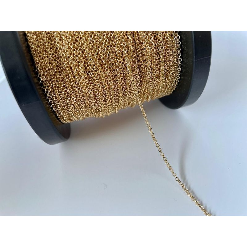 GENERICO - Cadena De Eslabones Redondos Con Baño De Oro 18k Ac8879