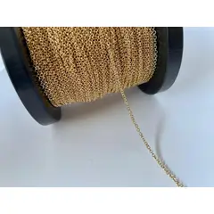 GENERICO - Cadena De Eslabones Redondos Con Baño De Oro 18k Ac8879