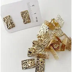GENERICO - Set De 6 Pares De Bases De Aros Con Baño De Oro Modelos 5 - Dorado