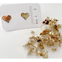 GENERICO - Set De 12 Pares De Bases De Aros Con Baño De Oro Modelos 2 - Multicolor