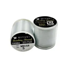 GENERICO - Hilo Profesional Para Mostacillas Calibradas Marca Miyuki - Plateado