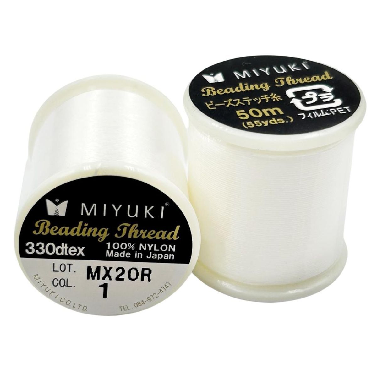 GENERICO - Hilo Profesional Para Mostacillas Calibradas Marca Miyuki - Blanco