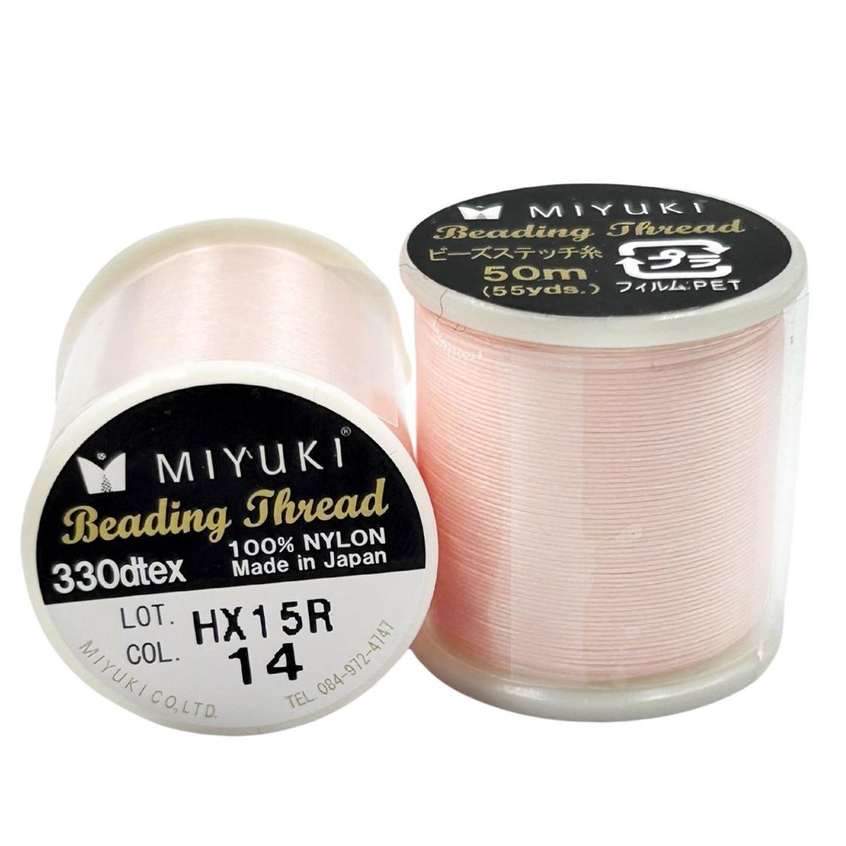 GENERICO - Hilo Profesional Para Mostacillas Calibradas Marca Miyuki - Rosa claro
