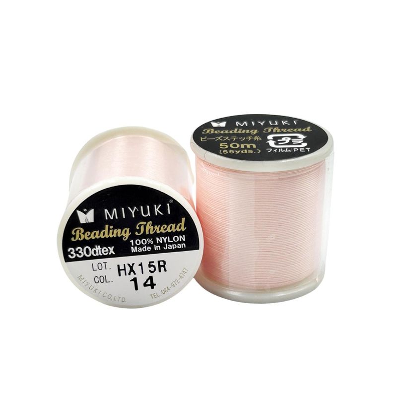 GENERICO - Hilo Profesional Para Mostacillas Calibradas Marca Miyuki - Rosa claro