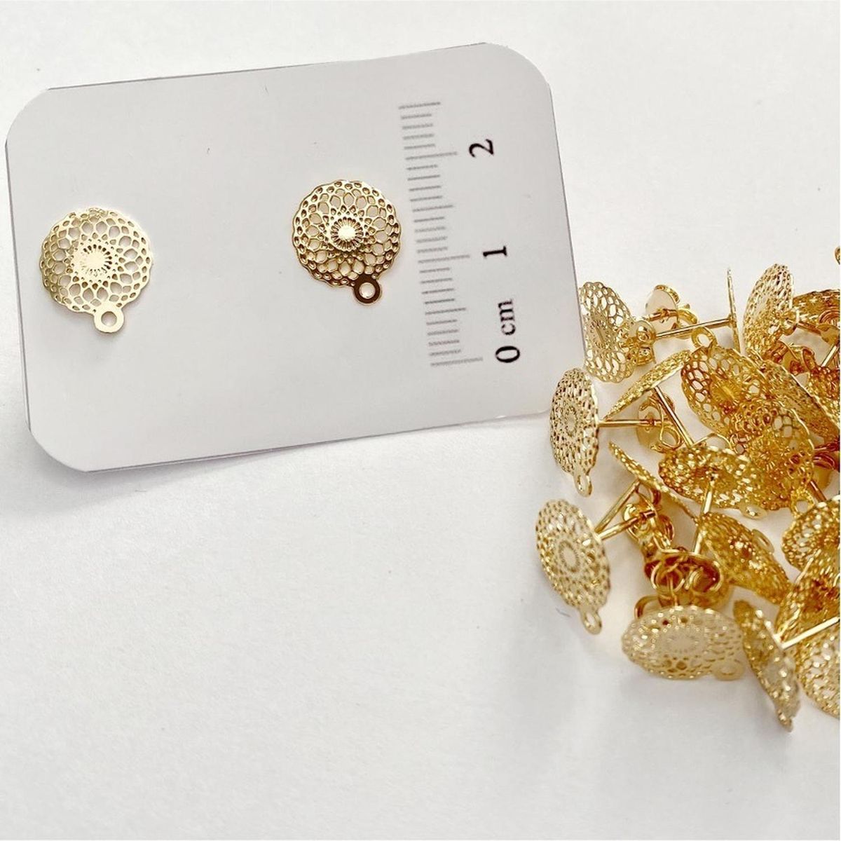 GENERICO - Set De 12 Pares De Bases De Aros Con Baño De Oro Modelos 4 - Dorado