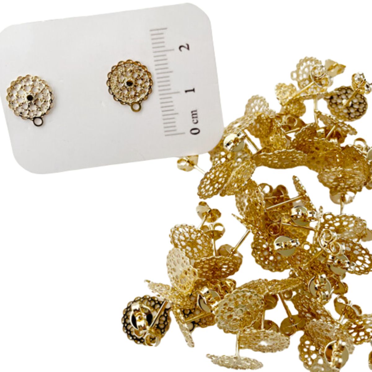 GENERICO - Set De 12 Pares De Bases De Aros Con Baño De Oro Modelos 4 - Dorado