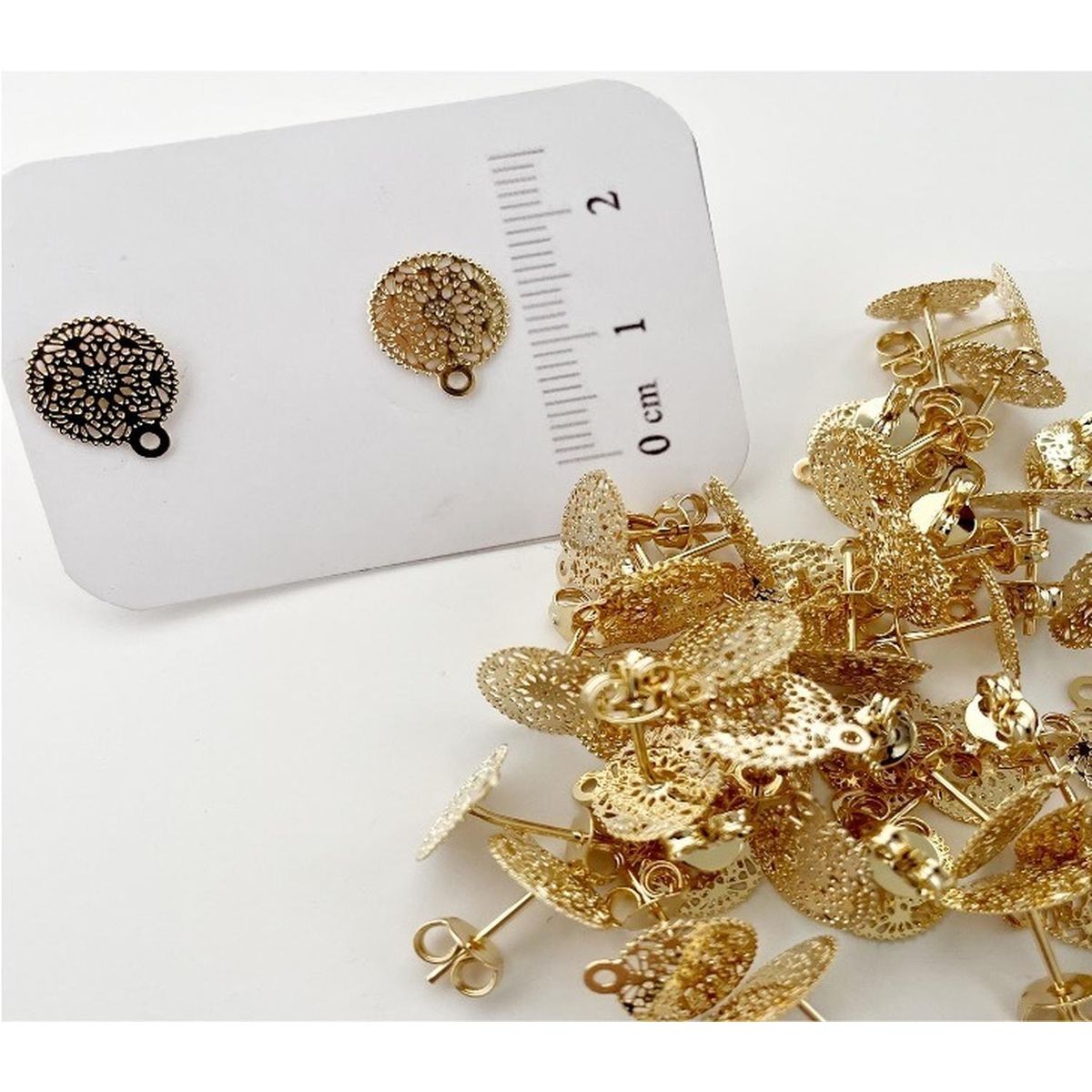 GENERICO - Set De 12 Pares De Bases De Aros Con Baño De Oro Modelos 4 - Dorado