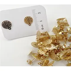 GENERICO - Set De 12 Pares De Bases De Aros Con Baño De Oro Modelos 4 - Dorado