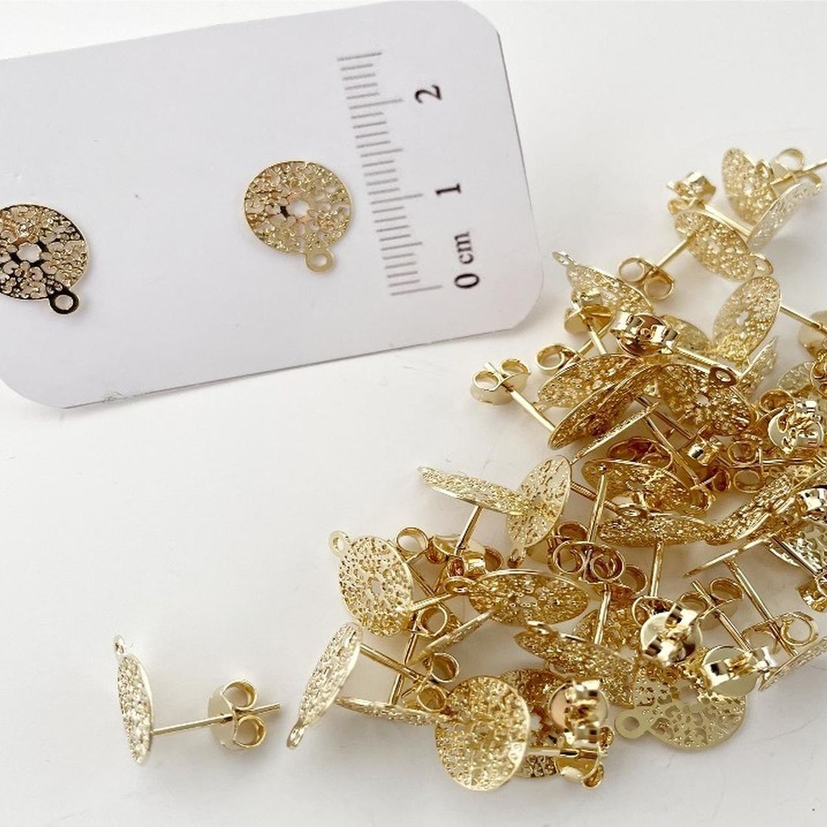 GENERICO - Set De 12 Pares De Bases De Aros Con Baño De Oro Modelos 4 - Dorado