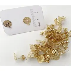 GENERICO - Set De 12 Pares De Bases De Aros Con Baño De Oro Modelos 4 - Dorado