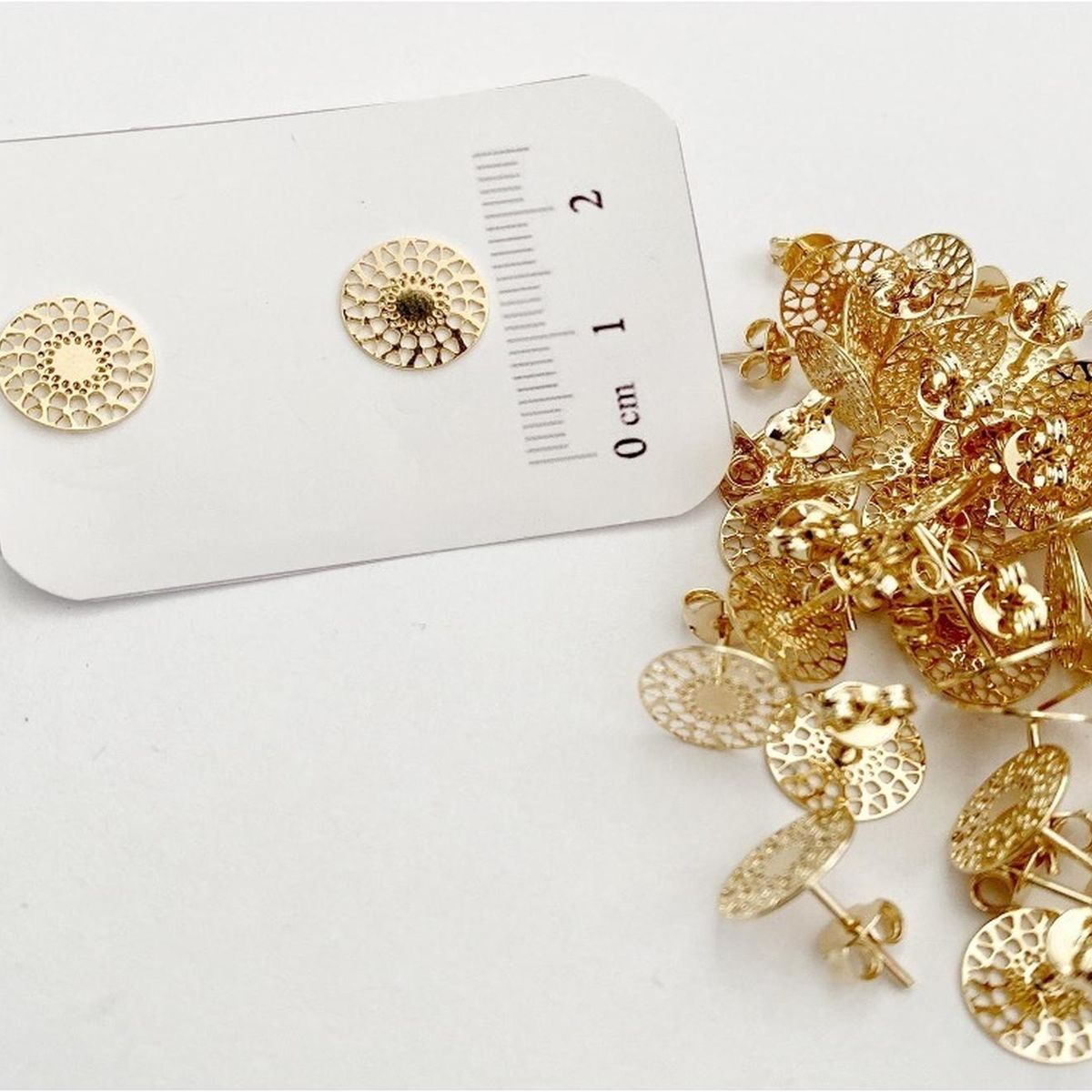 GENERICO - Set De 12 Pares De Bases De Aros Con Baño De Oro Modelos 4 - Dorado