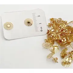 GENERICO - Set De 12 Pares De Bases De Aros Con Baño De Oro Modelos 4 - Dorado
