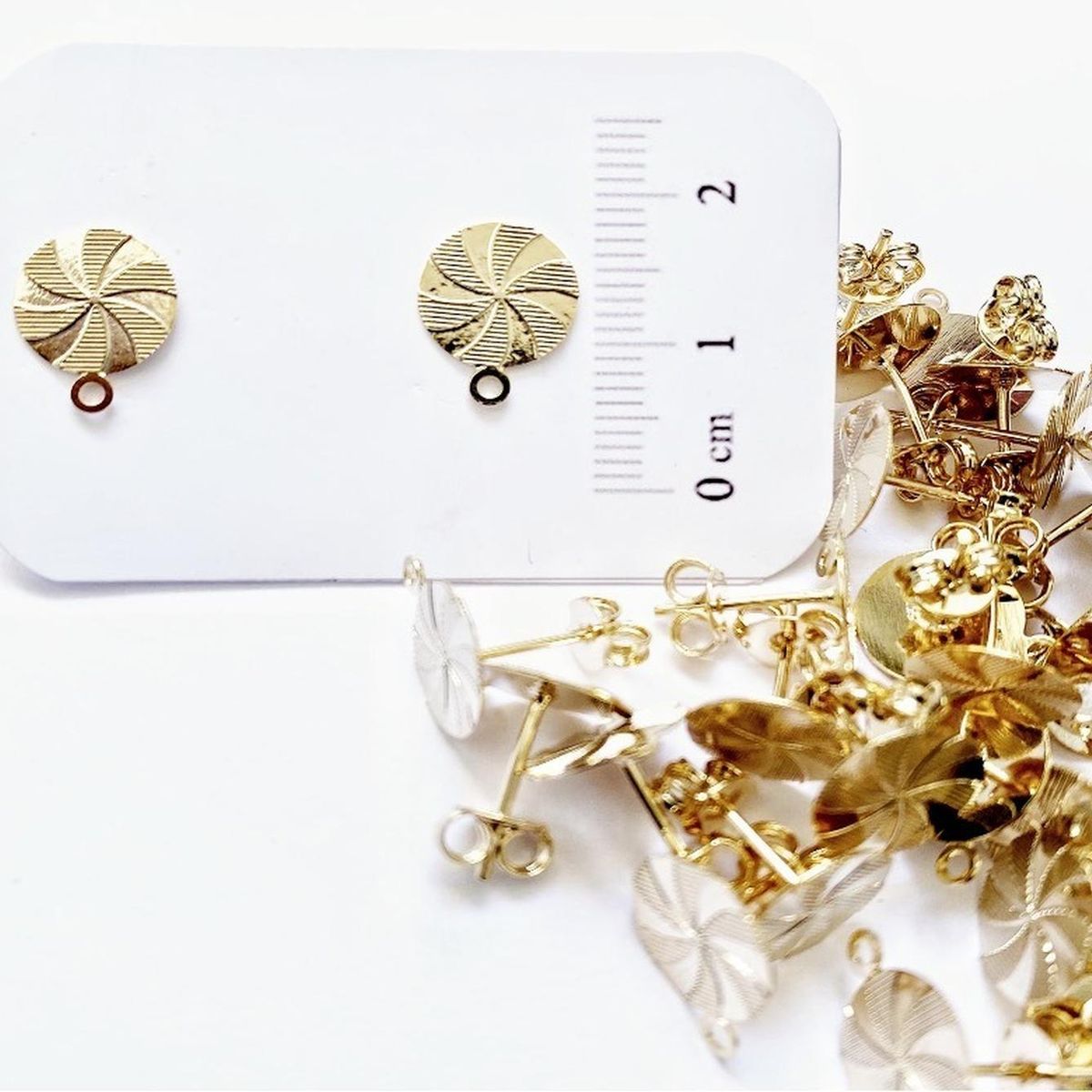 GENERICO - Set De 12 Pares De Bases De Aros Con Baño De Oro Modelos 4 - Dorado