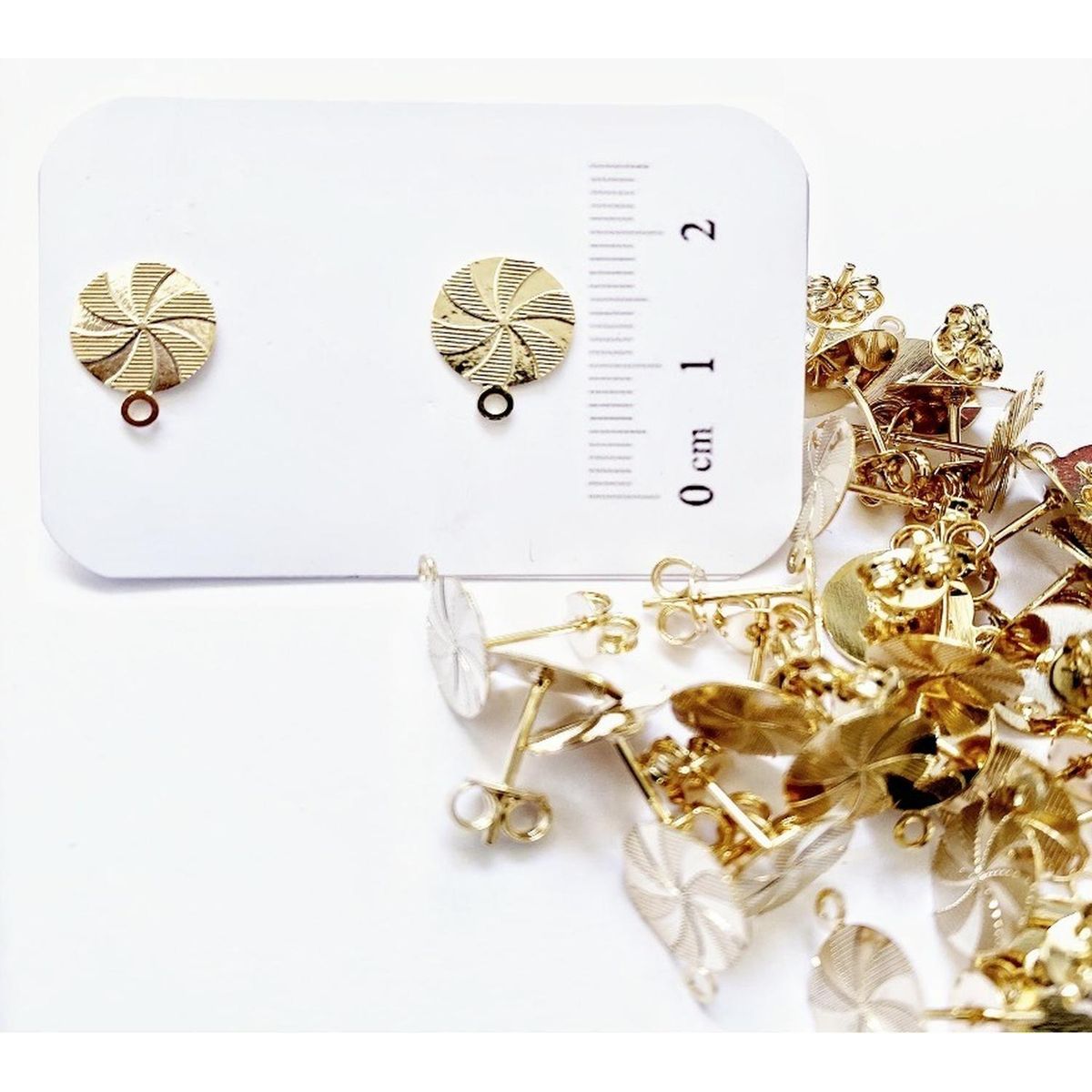 GENERICO - Set De 12 Pares De Bases De Aros Con Baño De Oro Modelos 4 - Dorado