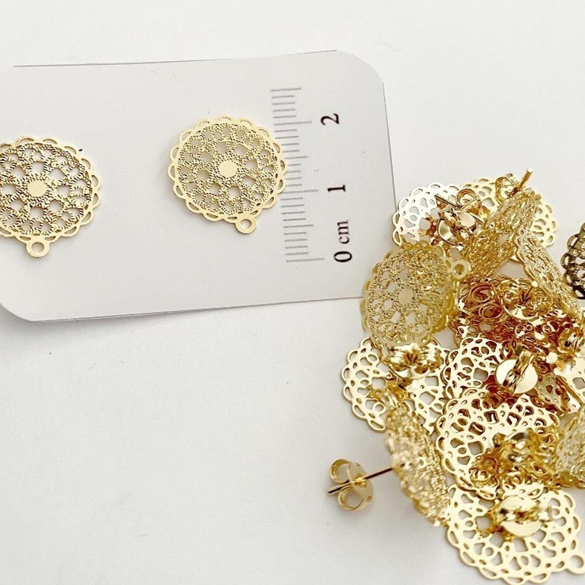 GENERICO - Set De 6 Pares De Bases De Aros Con Baño De Oro Modelos 2 - Dorado