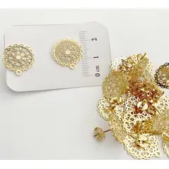 GENERICO - Set De 6 Pares De Bases De Aros Con Baño De Oro Modelos 2 - Dorado