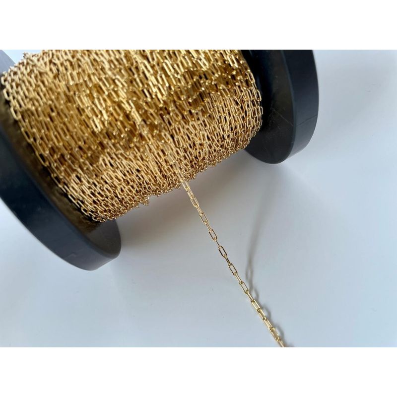 GENERICO - Cadena De Eslabones Cuadrados Con Baño De Oro 18k Ac8880