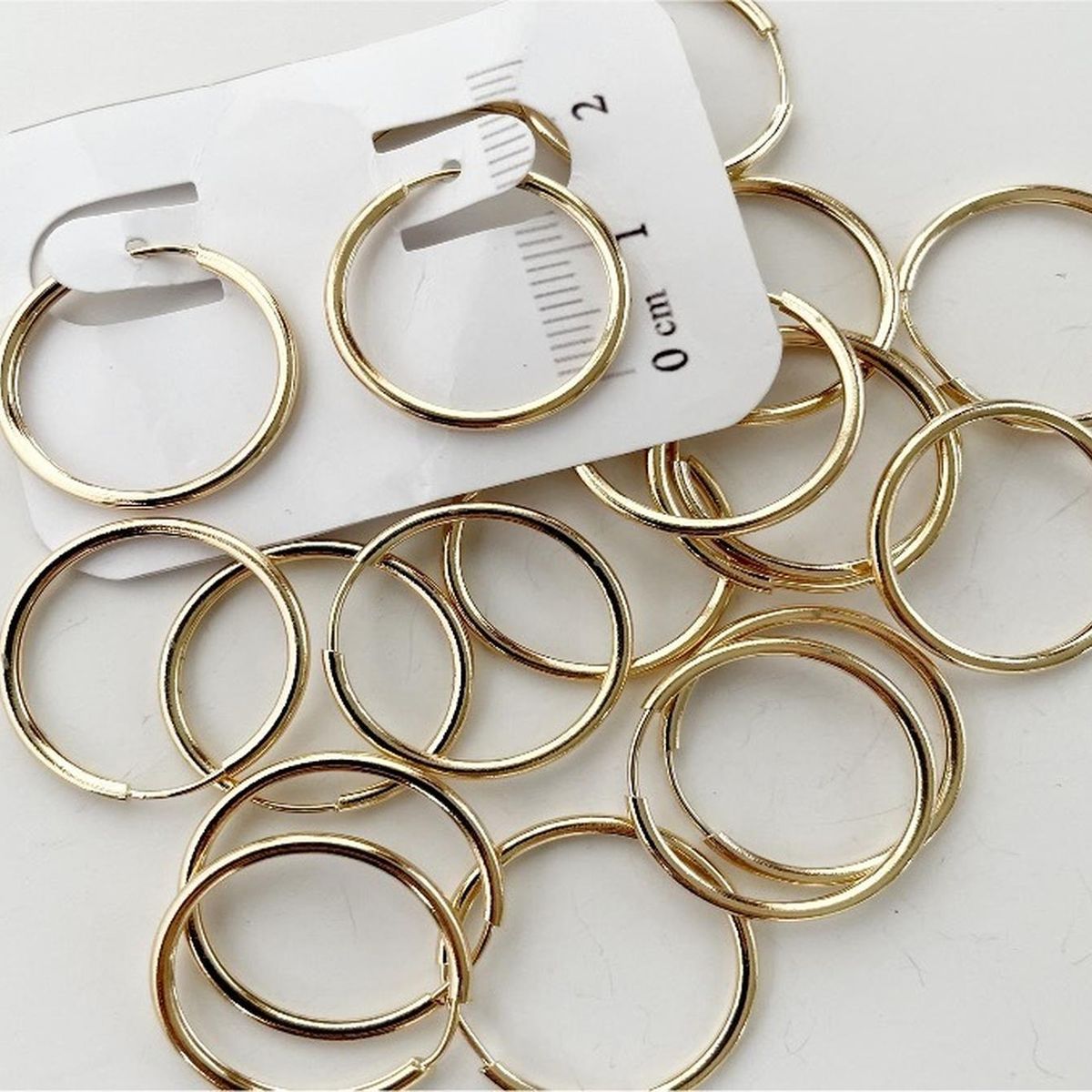 GENERICO - Set De 6 Pares De Bases De Aros Con Baño De Oro Modelos 2 - Dorado
