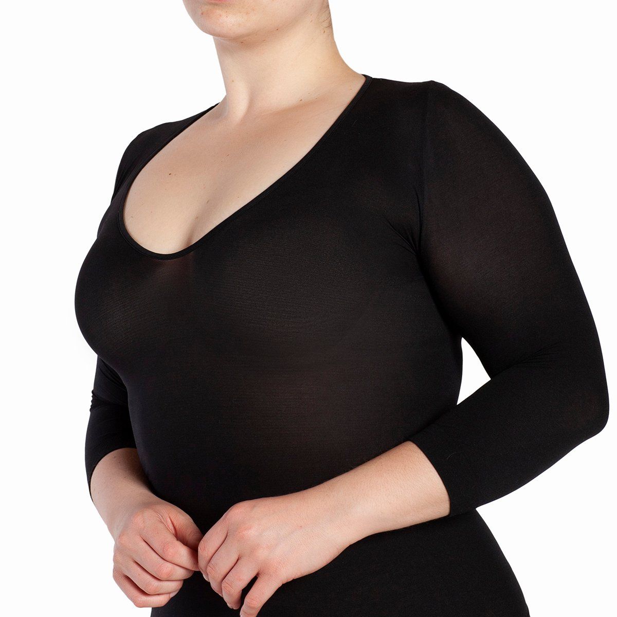 MONARCH - Chemisette Sin Costura Escote Negro