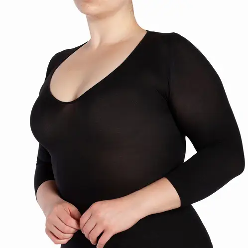 MONARCH - Chemisette Sin Costura Escote Negro