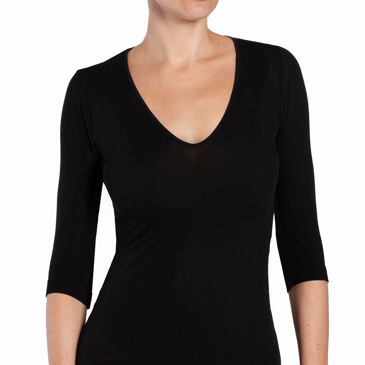 MONARCH - Chemisette Sin Costura Escote Negro