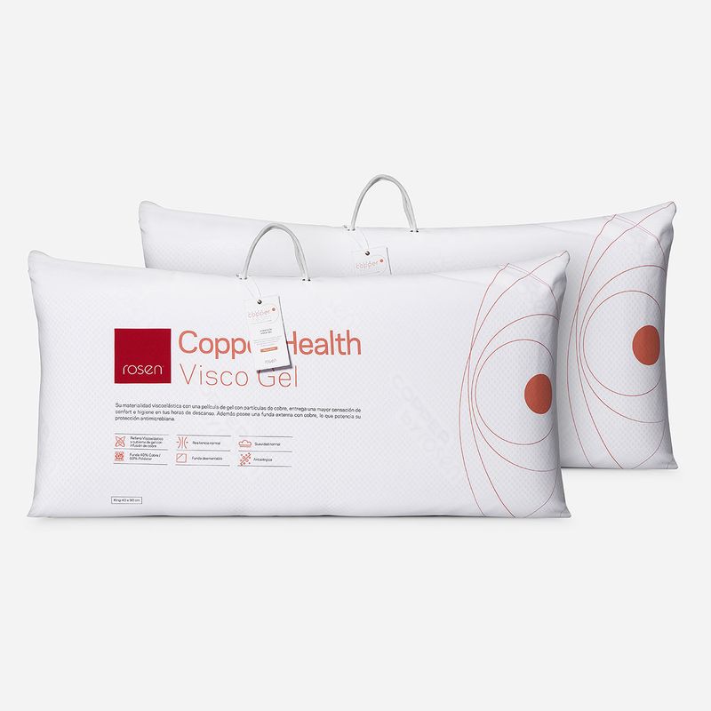 ROSEN - Set 2 Almohada Rosen Viscogel Copper Health King 40x90 cm